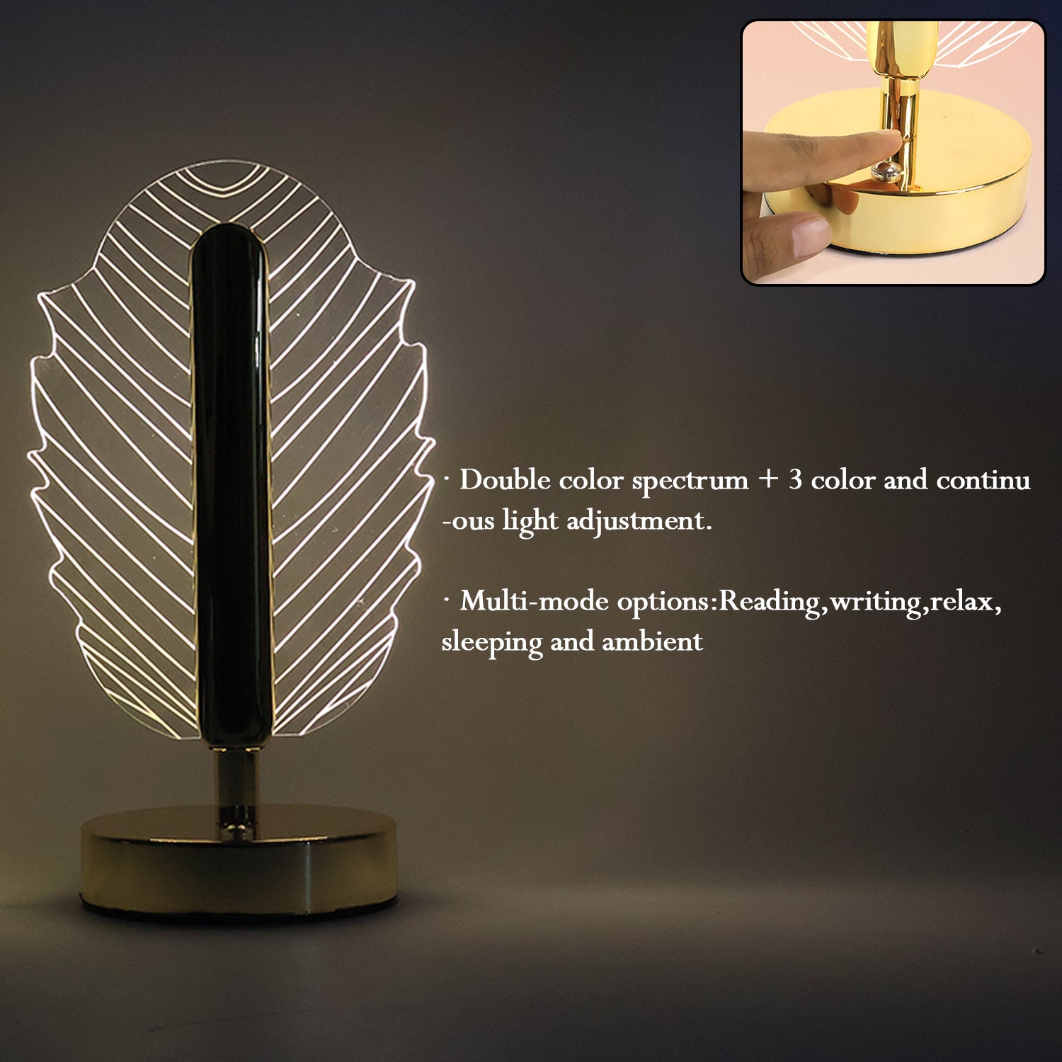 Premium Leaf Shape Crystal Table Lamp (1 Pc) Premium Leaf Shape Crystal Table Lamp (1 Pc)
